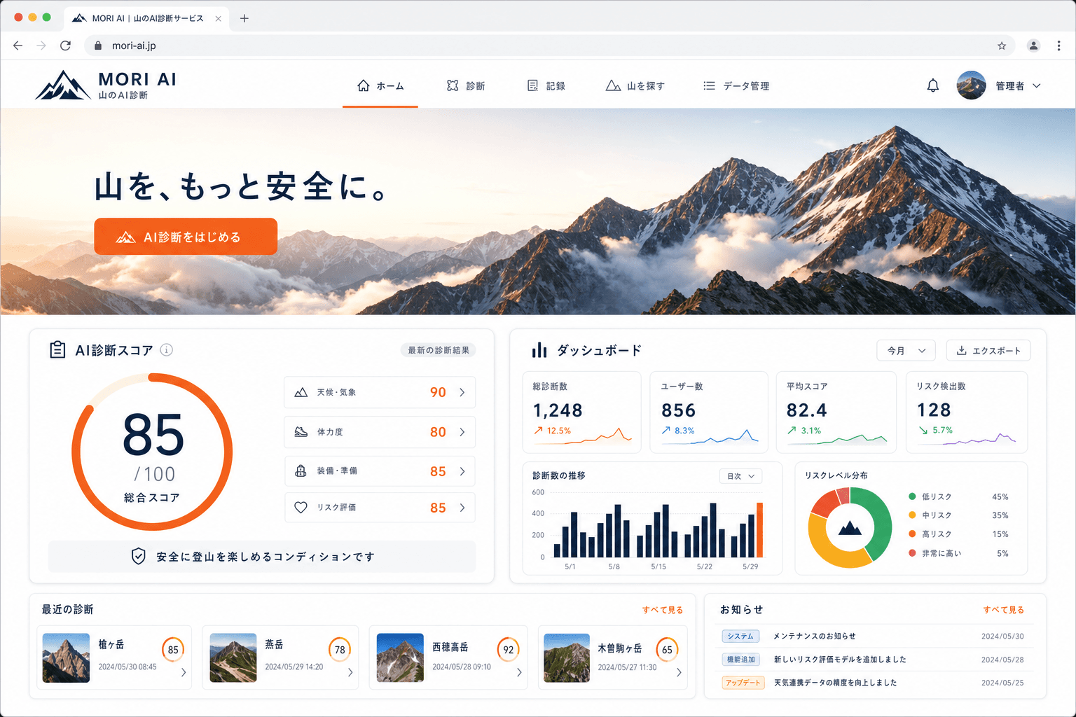 ブートキャンプで完成する統合アプリの画面